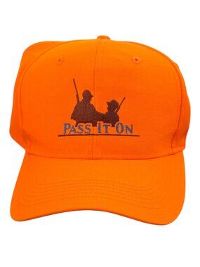 Orange Pass It On Outdoor Cap Adjustable Hat Hunting Father Son Hunter Snapback